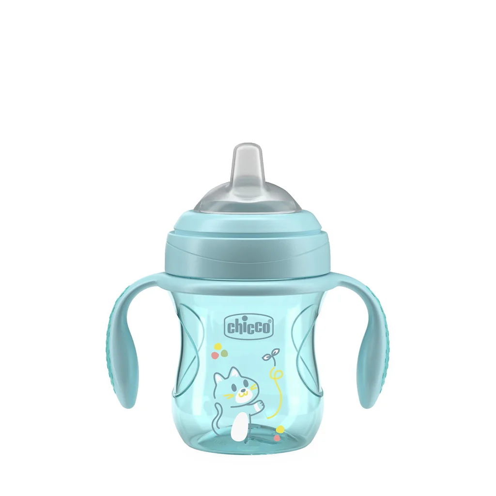 Chicco Hrneček Transition učicí s držadly 4m+ 200 ml teal