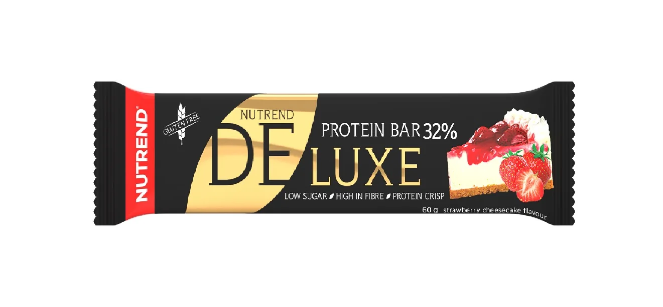 Nutrend Deluxe jahodový cheesecake tyčinka 60 g