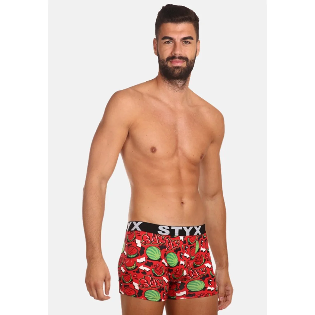 Styx Pánské boxerky long art sportovní guma melouny (U1459) L