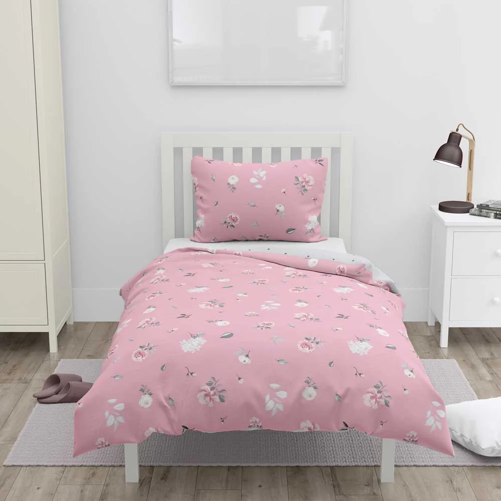 HOME ELEMENTS Povlečení bavlněné Květy a puntík