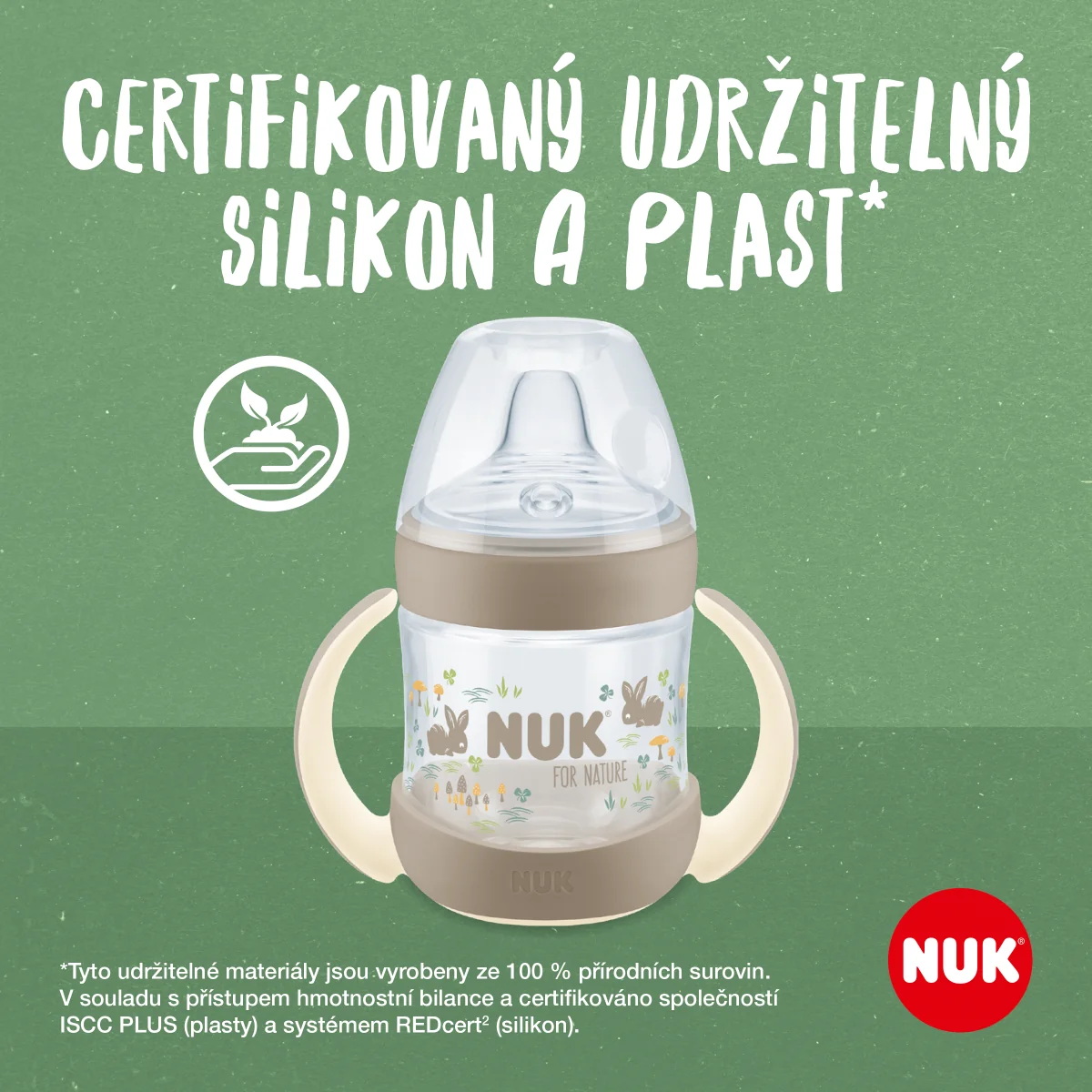 NUK For Nature Kojenecká láhev na učení s kontrolou teploty 150 ml