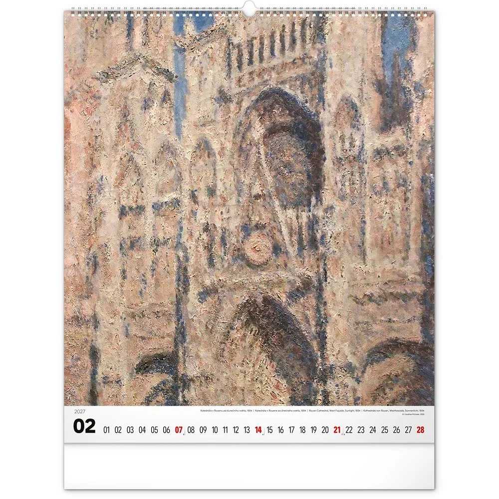NOTIQUE Nástěnný kalendář Impresionismus 2027 48 × 56 cm