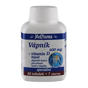 Medpharma Vápník 600 mg + Vitamín D liquid 37 tobolek