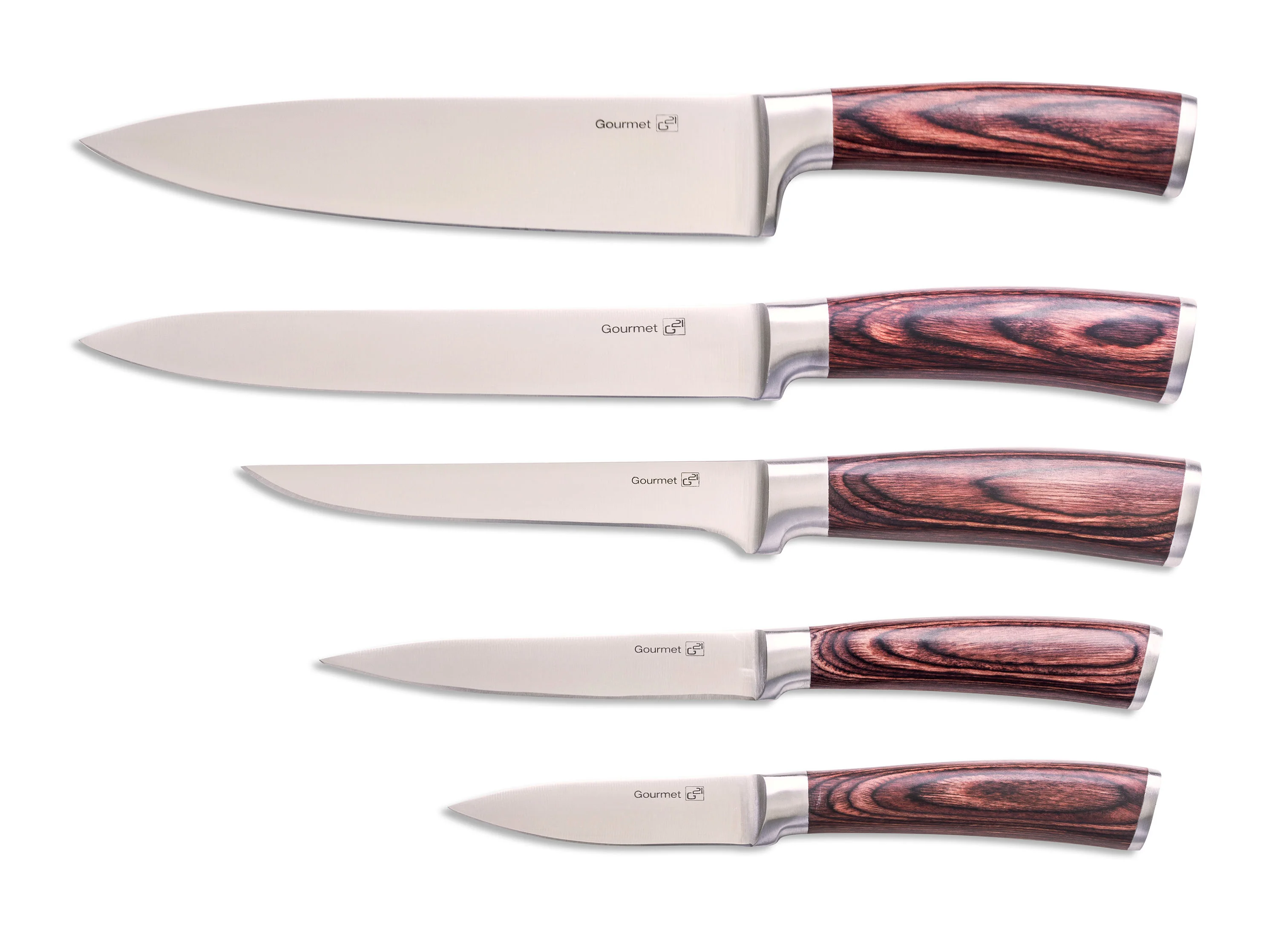 G21 Sada nožů Gourmet Nature 5 ks + bambusový blok