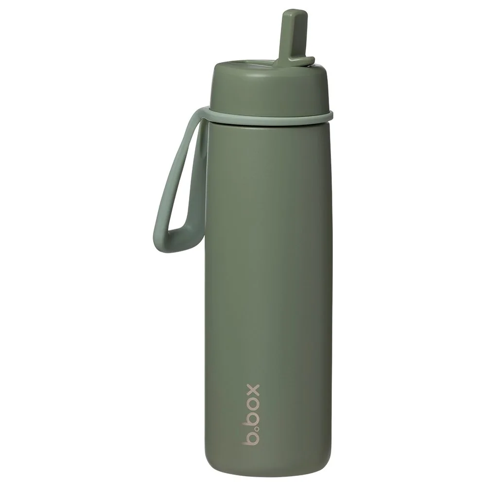 B.BOX Nerezová termolahev s brčkem 690 ml - olive