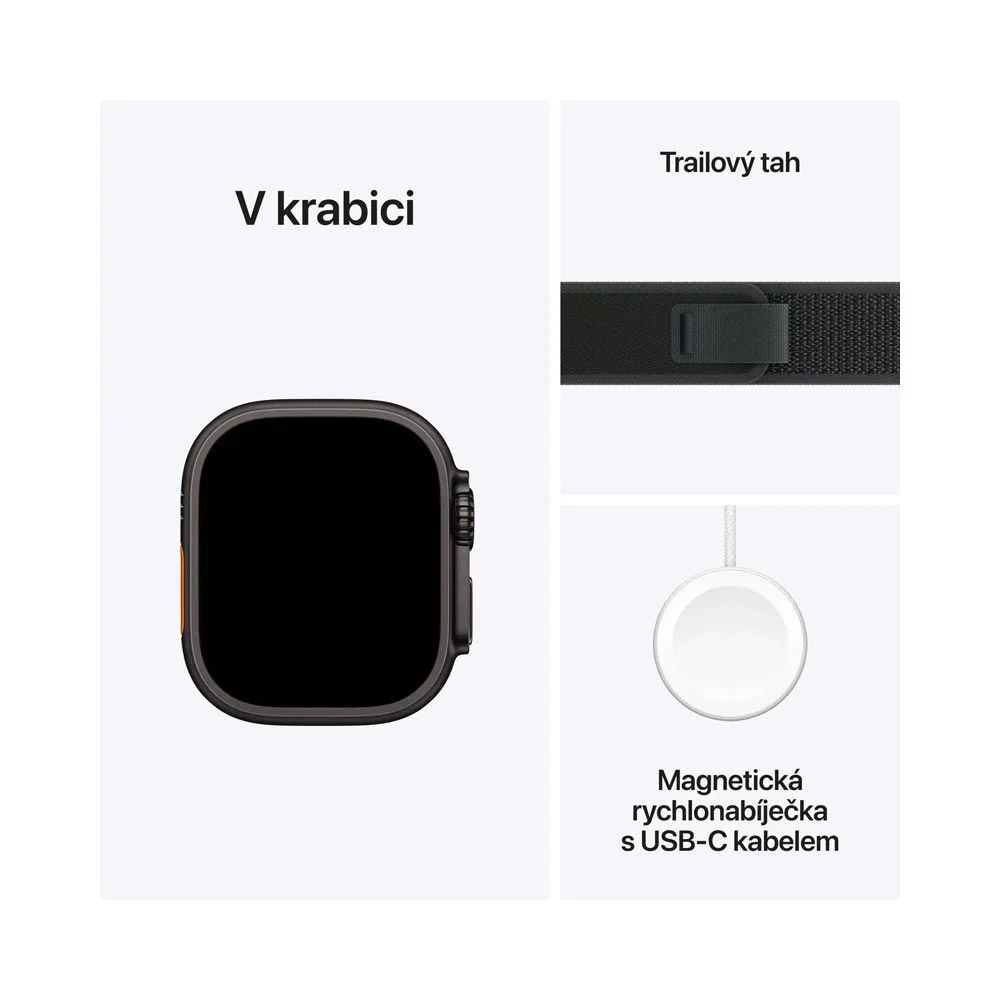 Apple Watch Ultra 2 49 mm M sport loop chytré hodinky black/dark green alpine