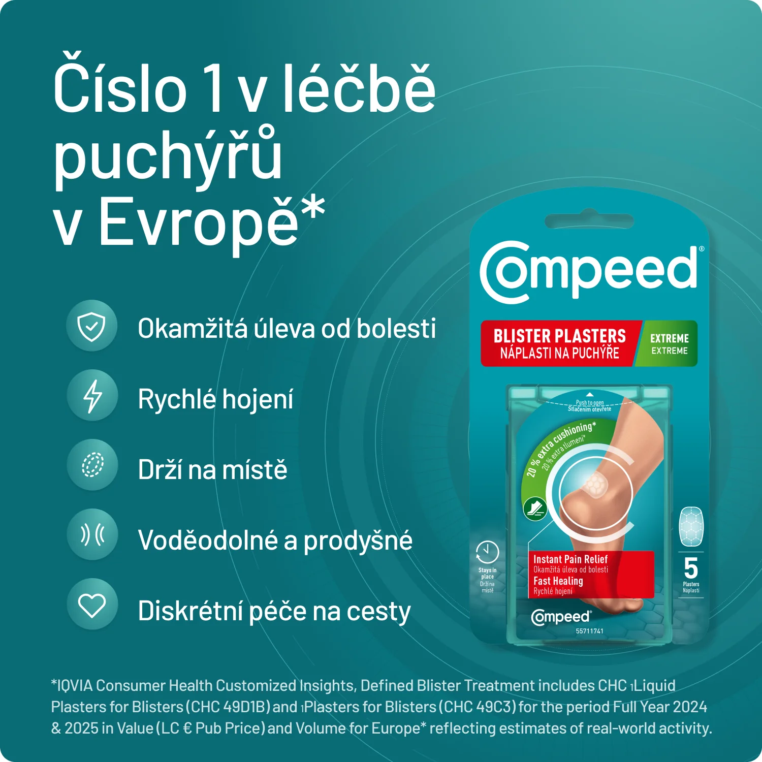 Compeed Náplasti na puchýře Extreme 5 ks