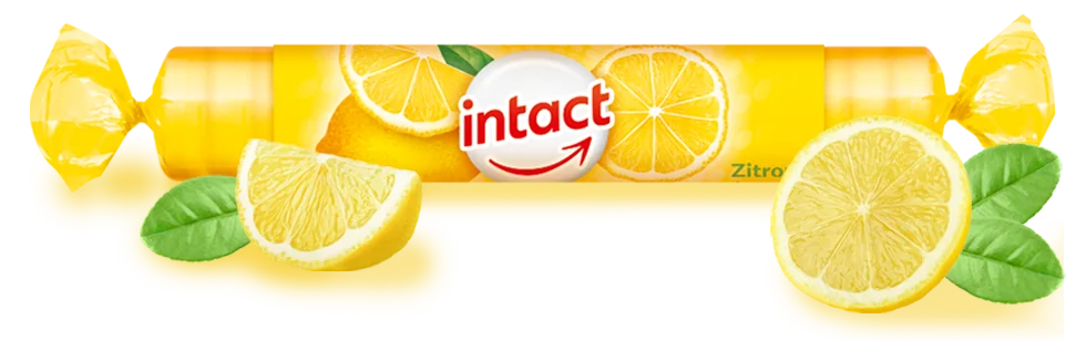 Intact Hroznový cukr s vitaminem C citron rolička 40 g