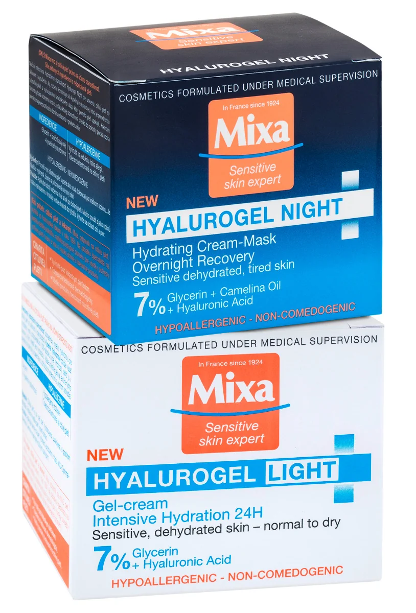 Mixa Hyalurogel Denní a noční krém duopack 2x50 ml