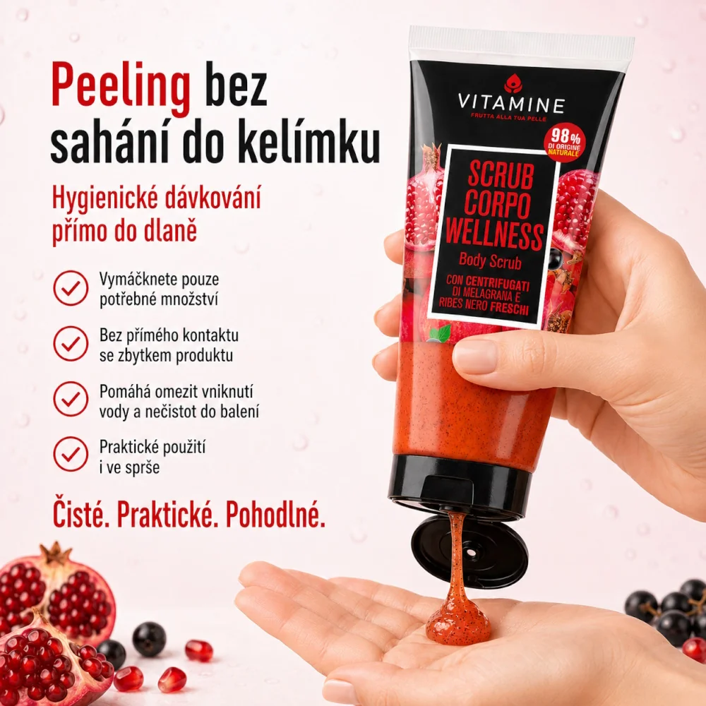 Vitamine Wellness Granátové jablko a rybíz tělový peeling 200 ml