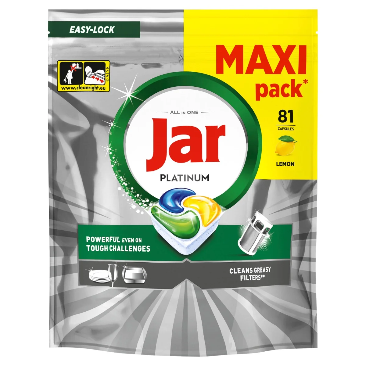 Jar Platinum Lemon kapsle do myčky 81 ks