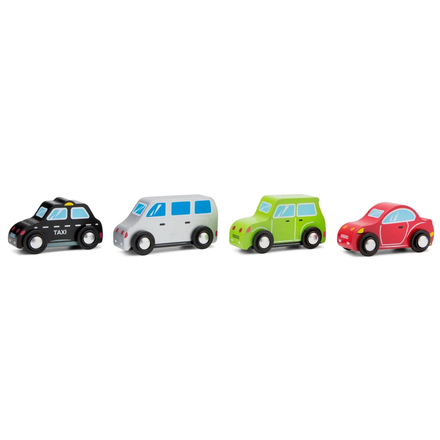 New Classic Toys Sada dřevěných mini autíček - 4 ks