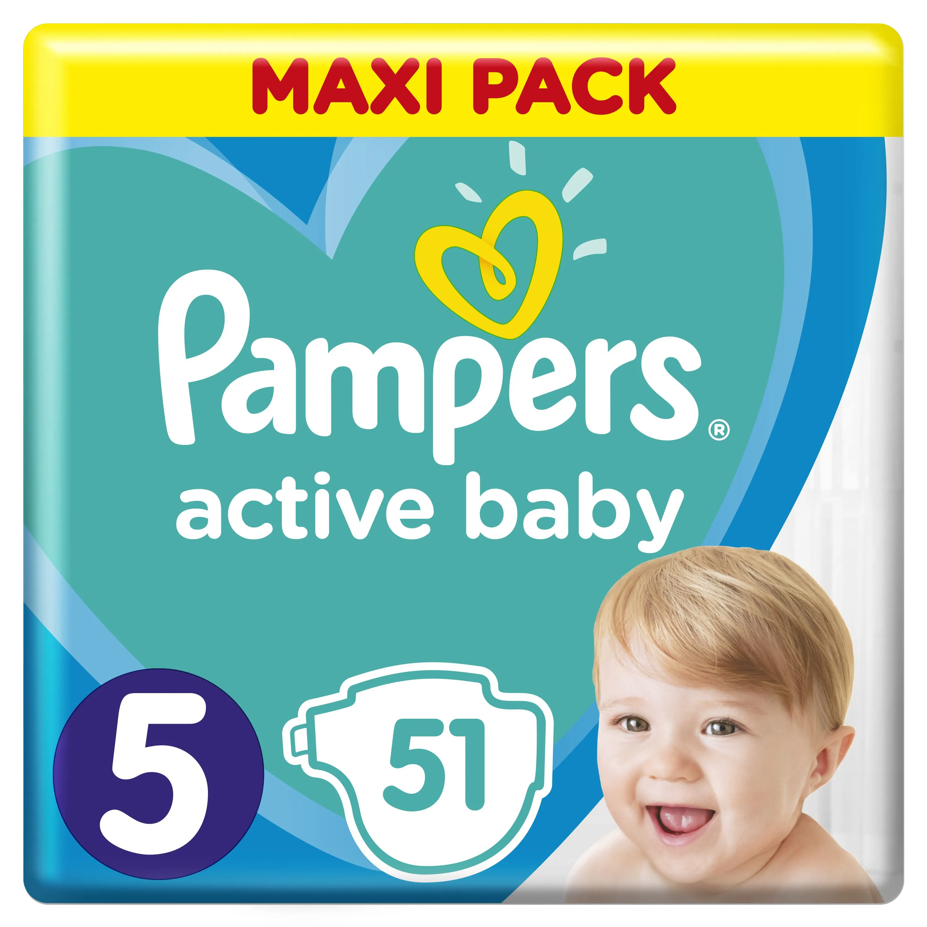 Pampers Active Baby vel. 5 Maxi Pack 11-16 kg dětské pleny 51 ks