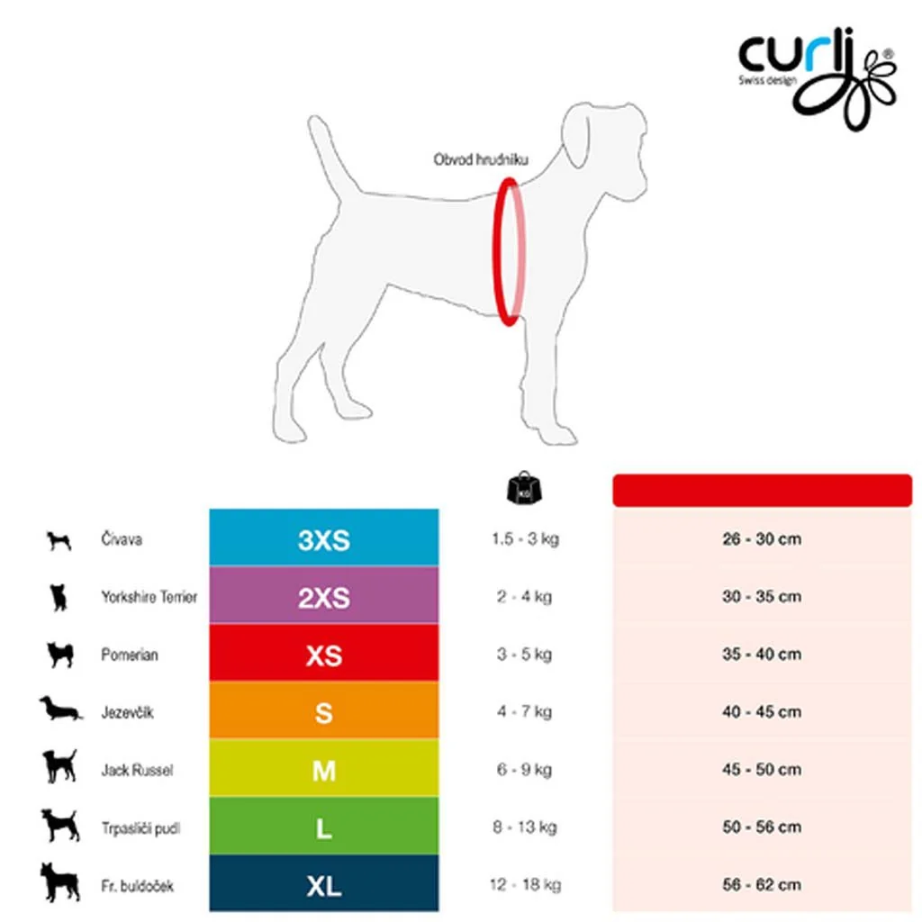 Curli Postroj pro psy se sponou Merino vlna Black 2XS, 2-4 kg