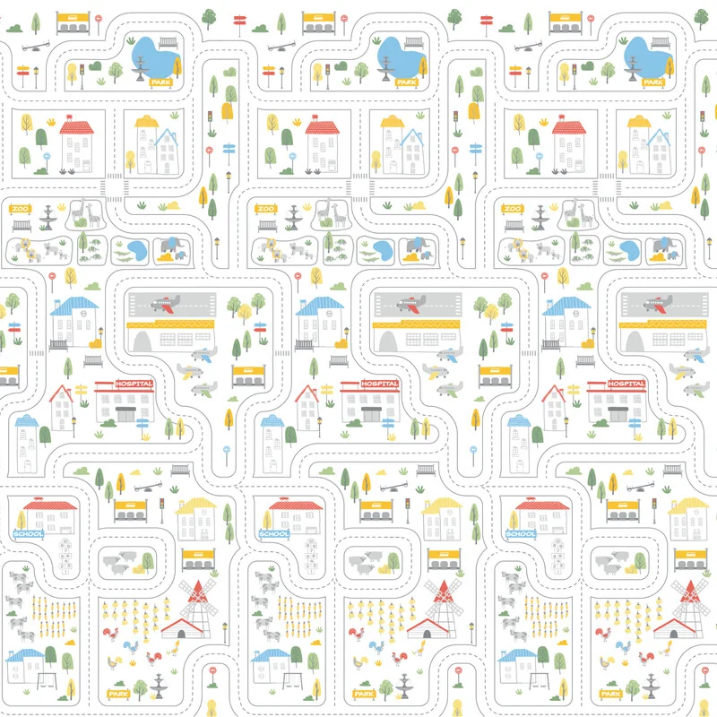 Asalvo Hrací podložka PLAY MAT XL 120*180cm FARM-CITY