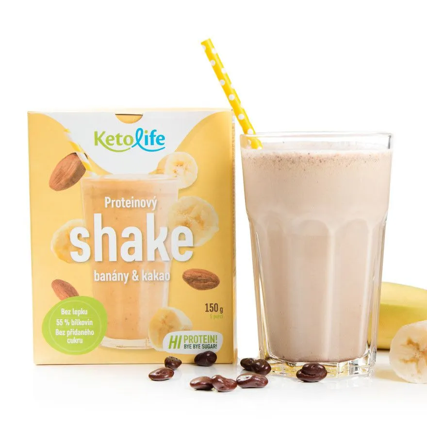 KetoLife Proteinový shake banány a kakao 5x30 g