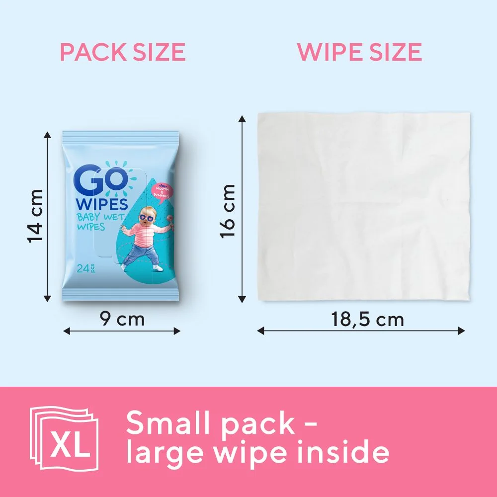 GoWipes Dětské vlhčené ubrousky pro novorozence Plastic Free 24 ks