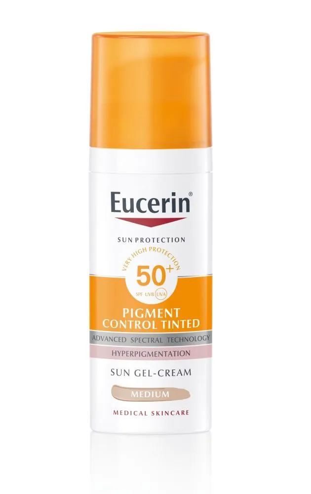 Eucerin Pigment Control Emulze na opalování na obličej s depigmentačním účinkem SPF 50+ středně tmavá