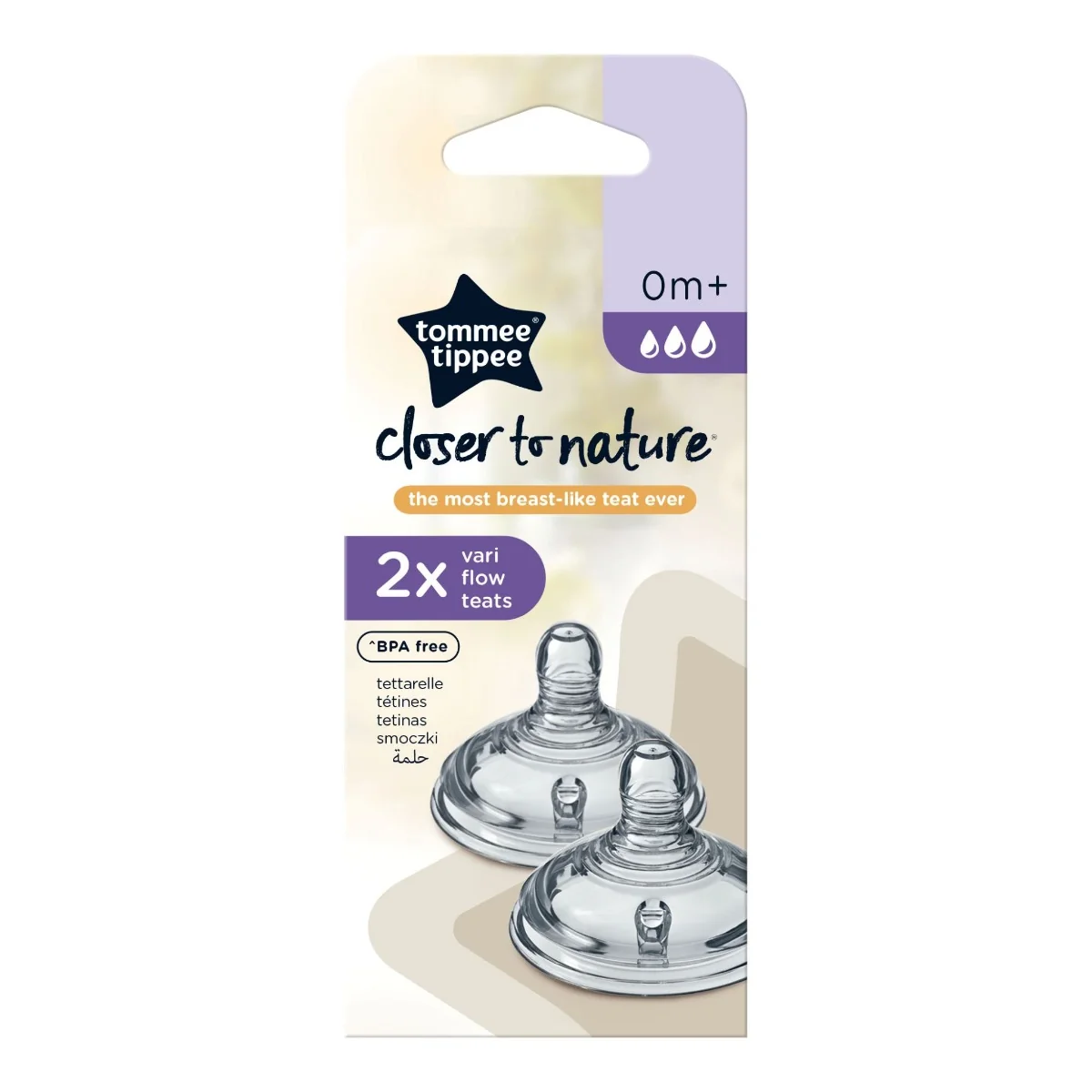 Tommee Tippee Natural Start Anti-Colic Savička na lahev Variabilní průtok 0m+ 2 ks