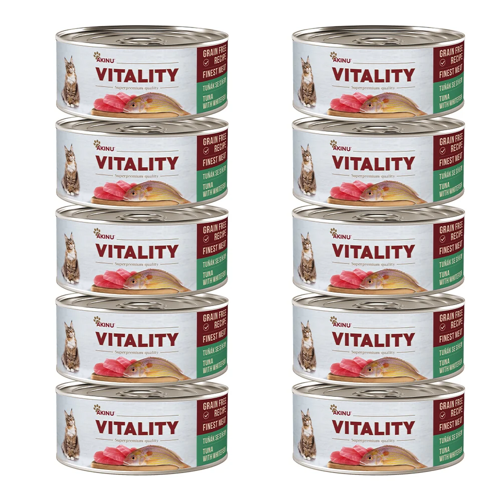 Akinu VITALITY Tuňák & síh konzerva pro kočky 10 x 70 g