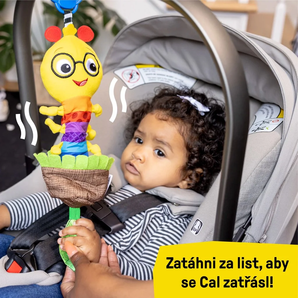 Baby Einstein Hračka s chrastítkem natahovací na C kroužku Cal-a-Puller™ 0m+