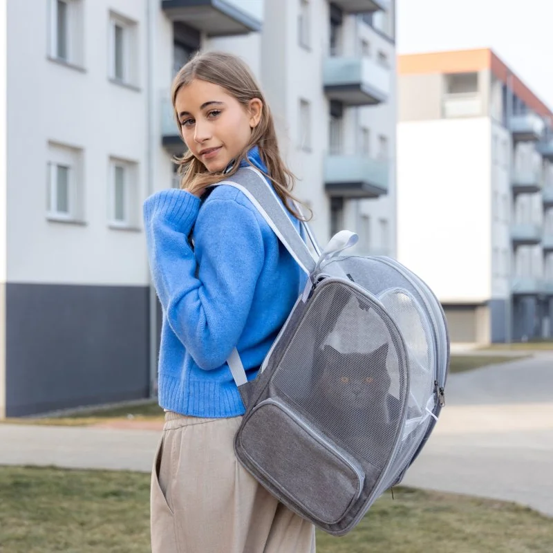 PetiGIO peti-to-Travel přepravní batoh pro psy a kočky Light Grey