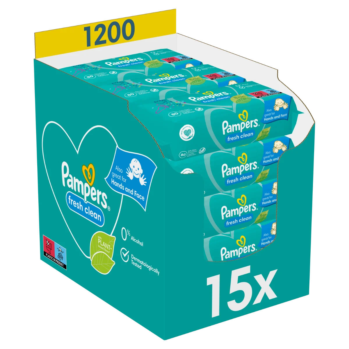 Pampers Fresh Clean vlhčené ubrousky 15x80 ks