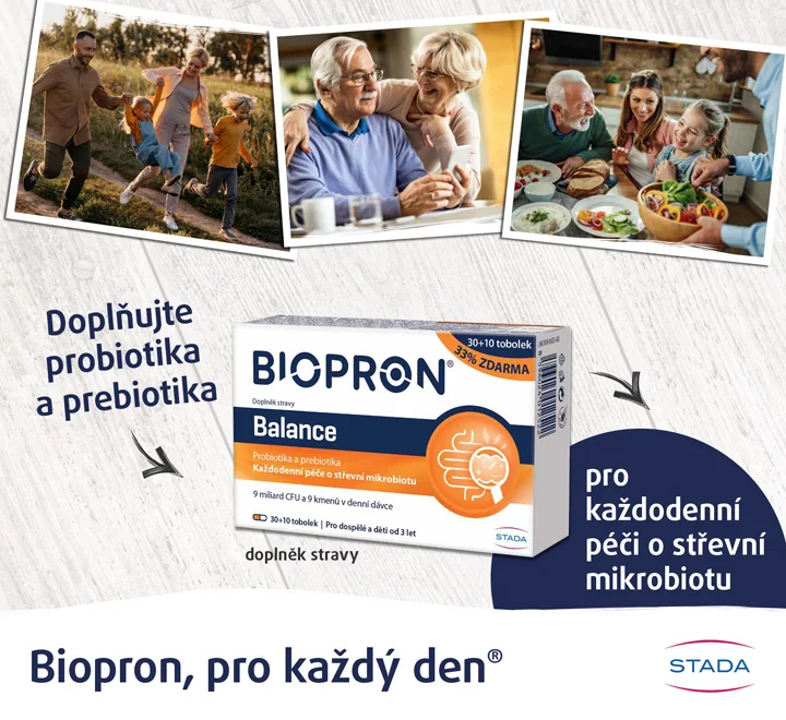 Doplňujte probiotika a prebiotika. Biopron, pro každý den. Doplňujte probiotika a prebiotika. Biopron, pro každý den.