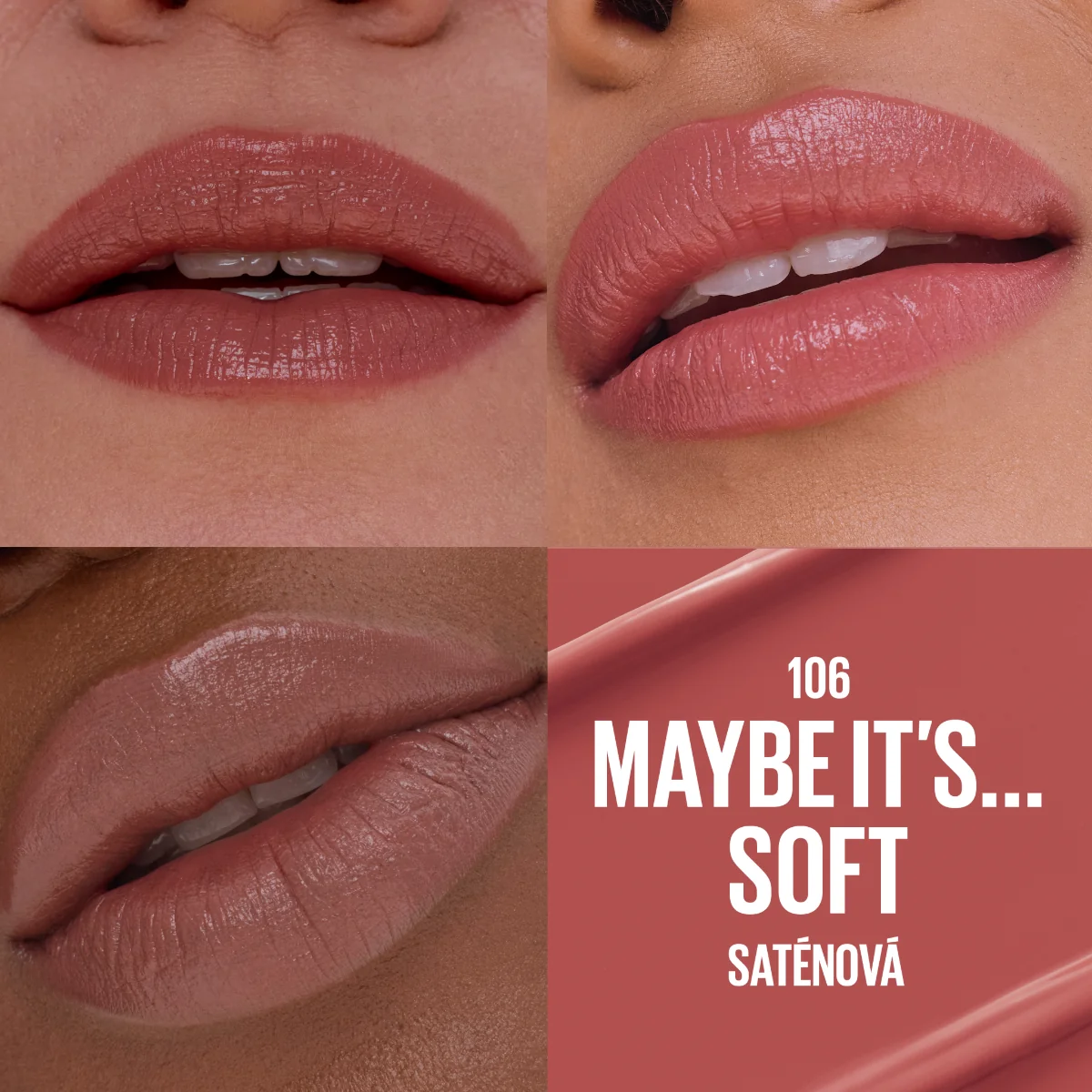 Maybelline Lifter Serum Lipstick 106 Maybe Its Soft rtěnka se saténovým finišem 1 ks