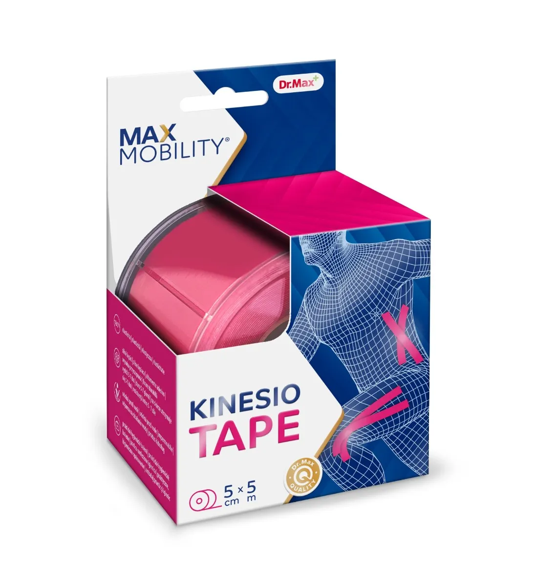 Dr. Max Kinesio Tape Pink 5 cm x 5 m tejpovací páska 1 ks