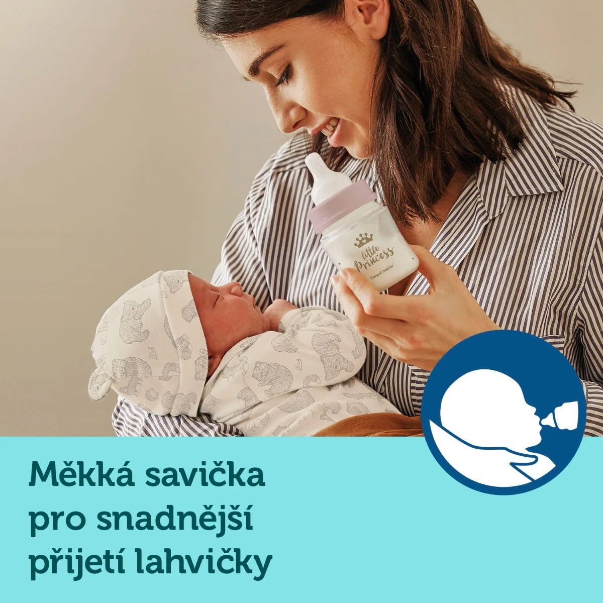 Canpol babies Lahev se širokým hrdlem 3m+ 240 ml růžová