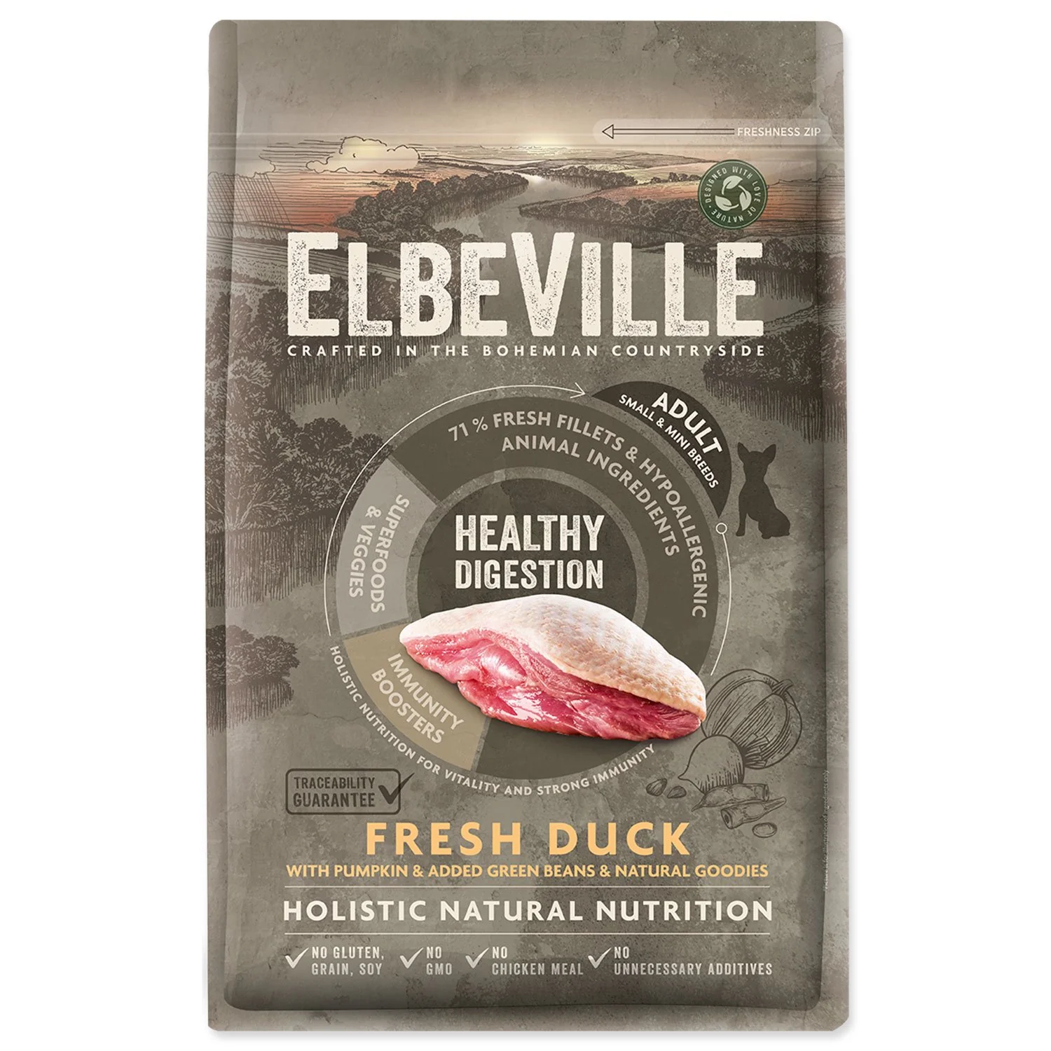 Elbeville Krmivo Adult Mini Healthy Digestion Fresh Duck 4kg