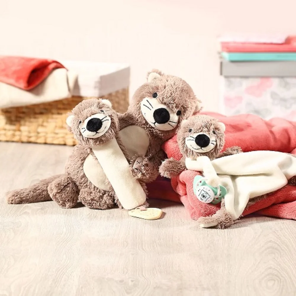 Babyono Plyšová hračka s chrastítkem Otter Maggie Vydra, béžovo-hnědá