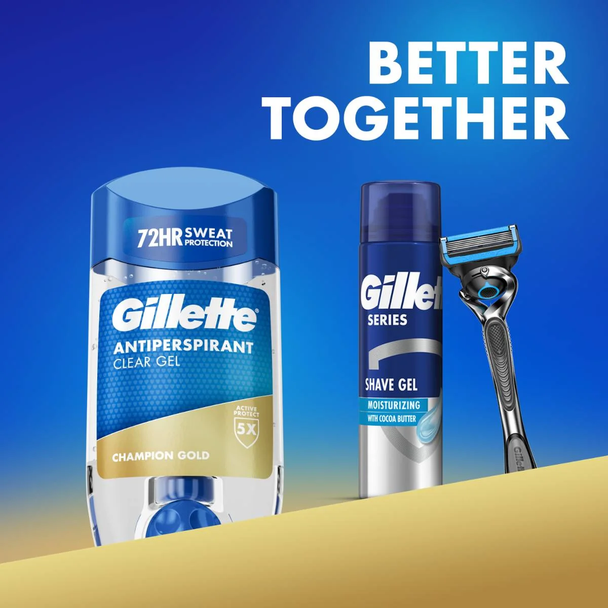 Gillette Champion Gold Pánský gelový antiperspirant 70 ml