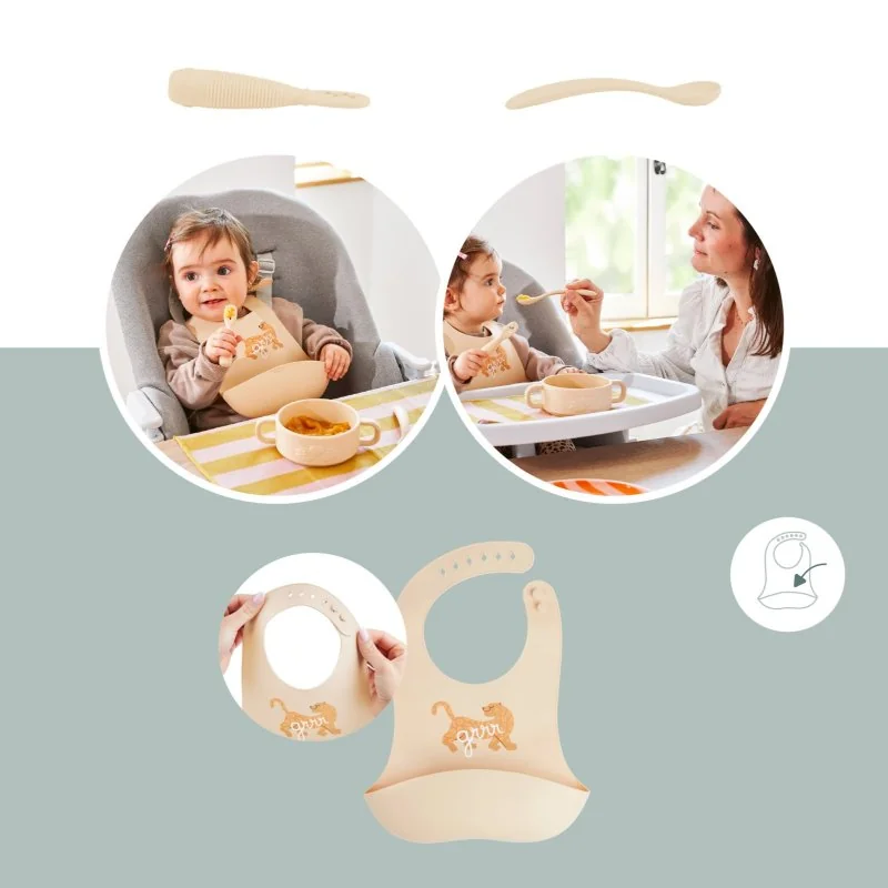 Babymoov silikonová jídelní sada Baby First MEAL SET Mini Roar