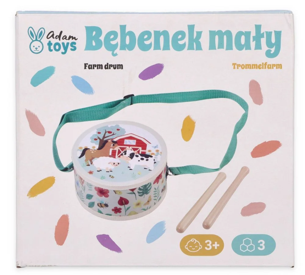 Adam Toys Dětský bubínek s motivem farmy – Adam Toys