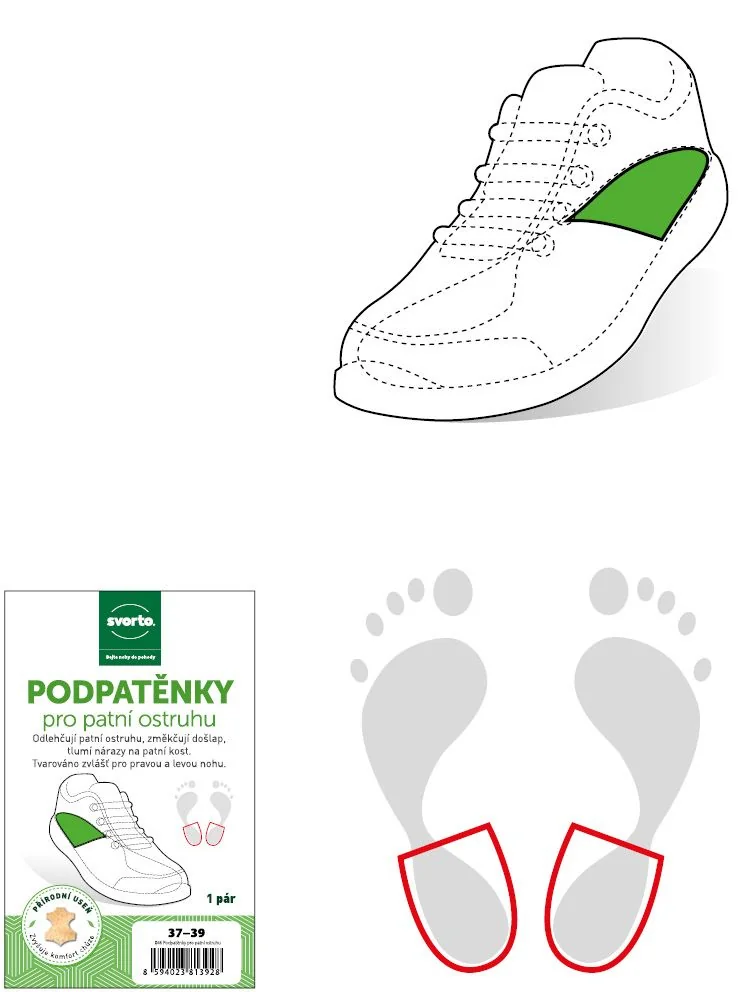 Svorto 046 Podpatěnky pro patní ostruhu vel. 40-42 1 pár