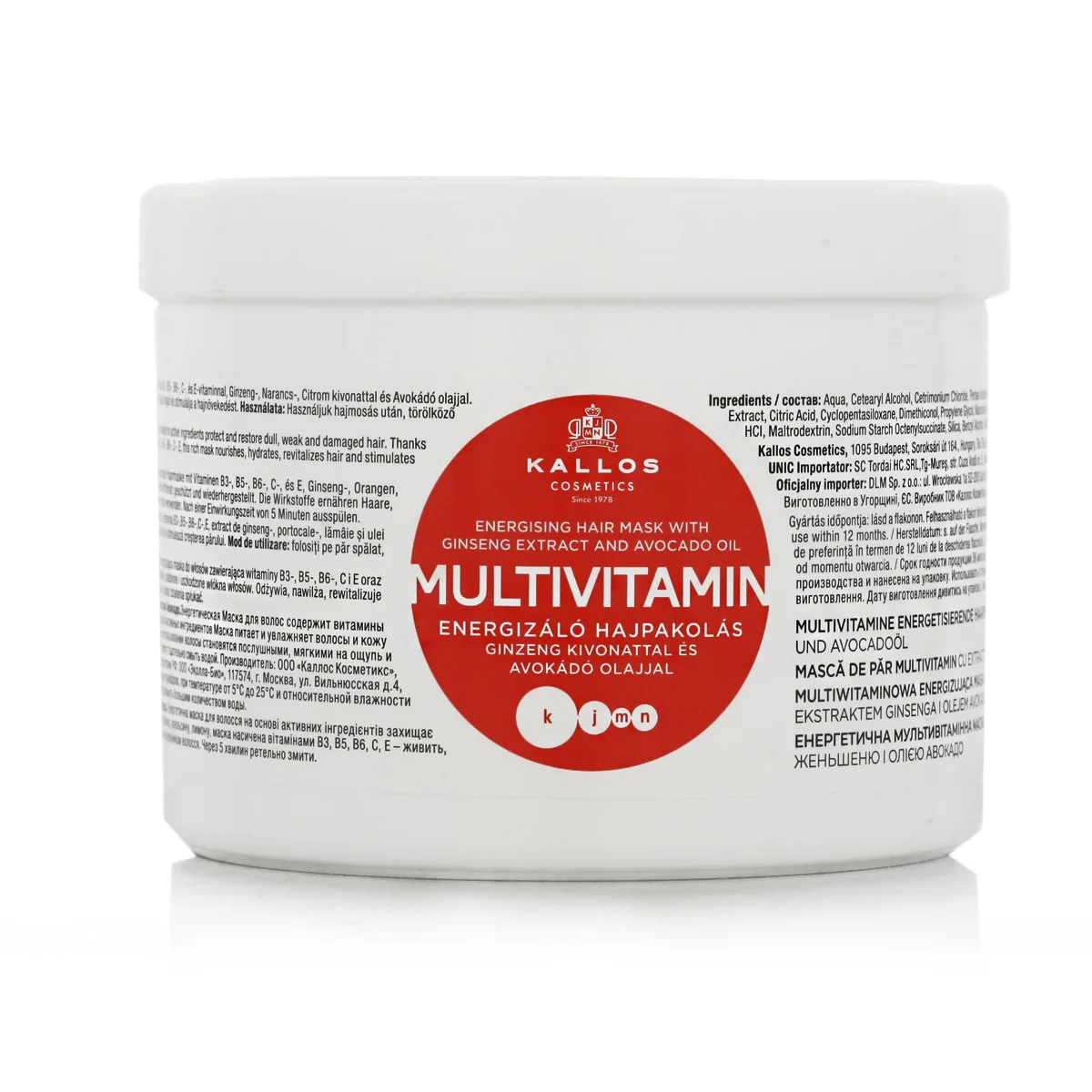 Kallos Cosmetics Kallos Multivitamin Energising Hair Mask 500 ml