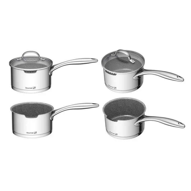 G21 Sada nádobí Gourmet Miracle s cedníkem 9 dílů, nerez/greblon 