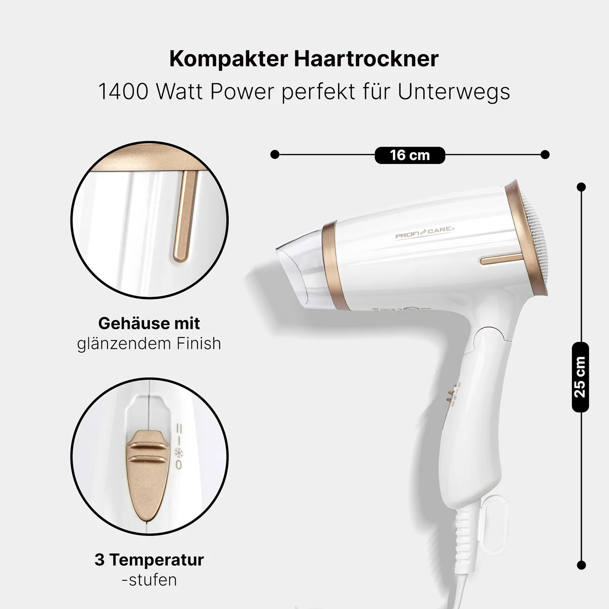 ProfiCare HT 3009 vysoušeč vlasů bílá