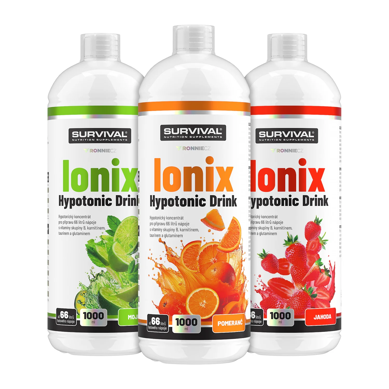 Survival Ionix Hypotonic Drink 1000 ml 2+1 ZDARMA jahoda + pomeranč + mojito