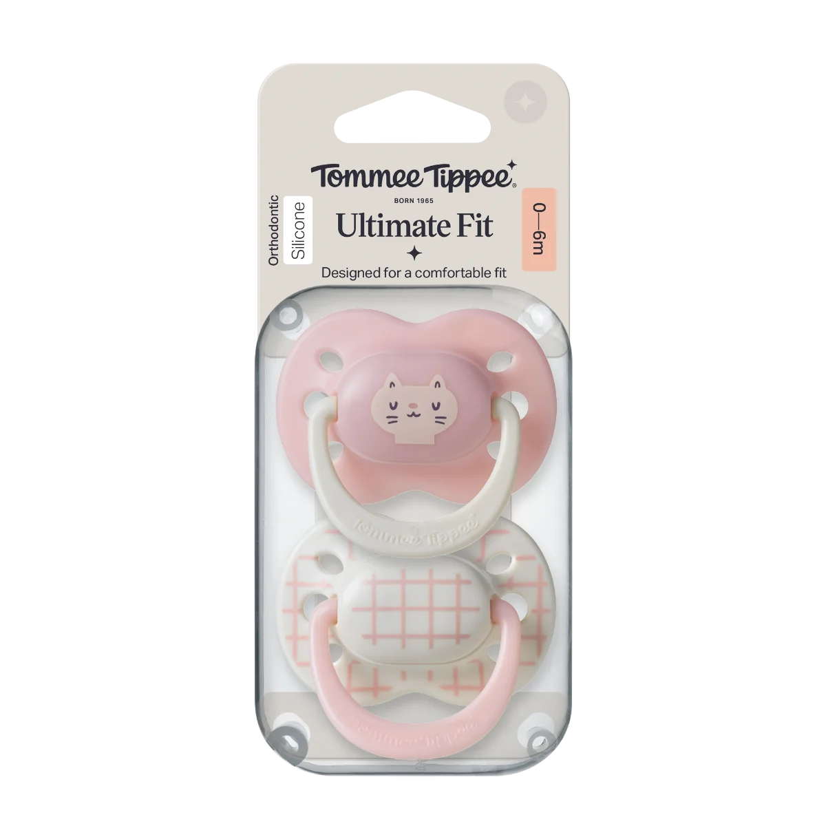 Tommee Tippee Silikonový dudlík Ultimate Fit Deco Girl 0-6m 2 ks více barevných variant