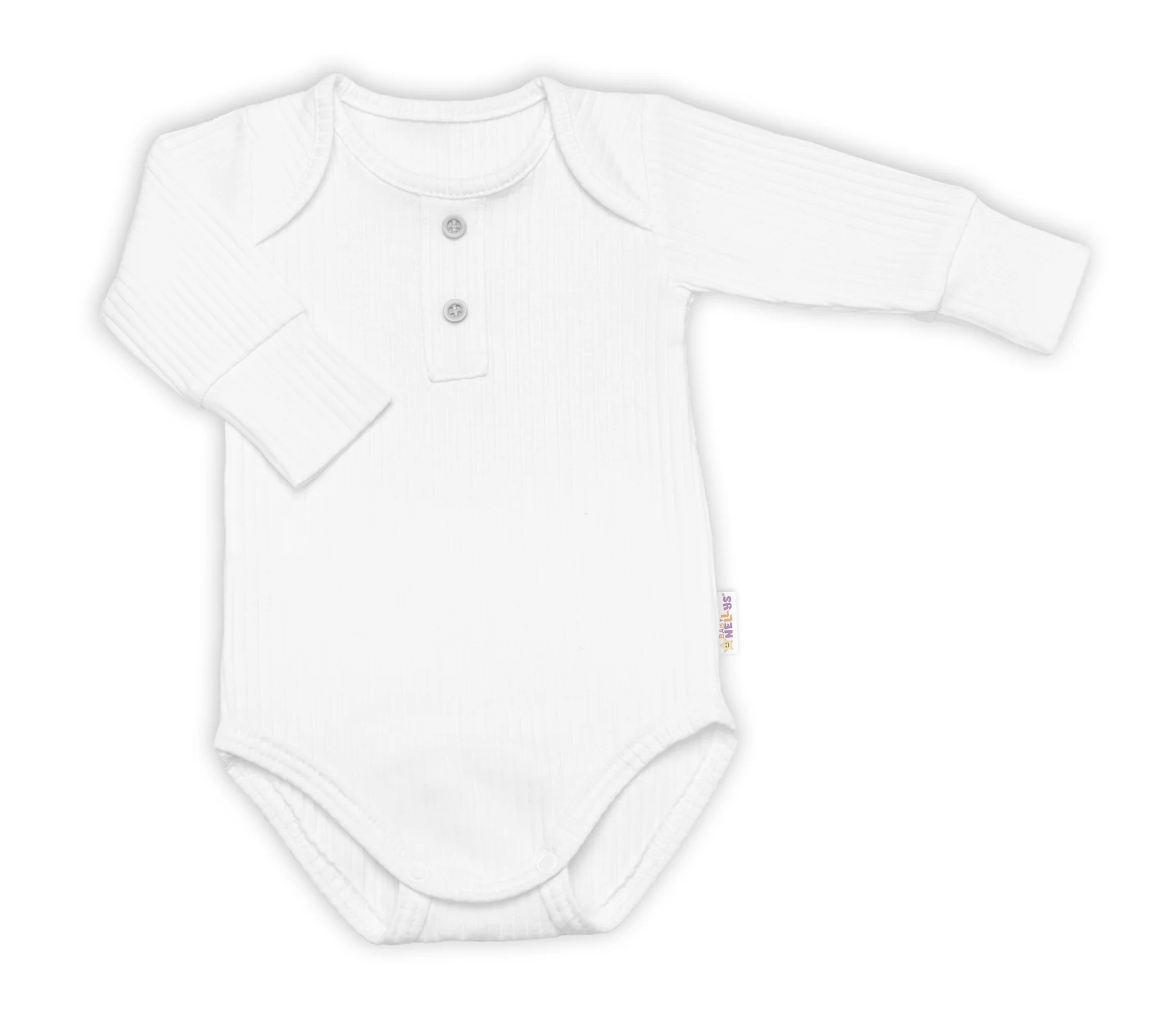 Baby Nellys Žebrovaná rostoucí souprava 3D, Baby Boy - bílá, vel 68/74