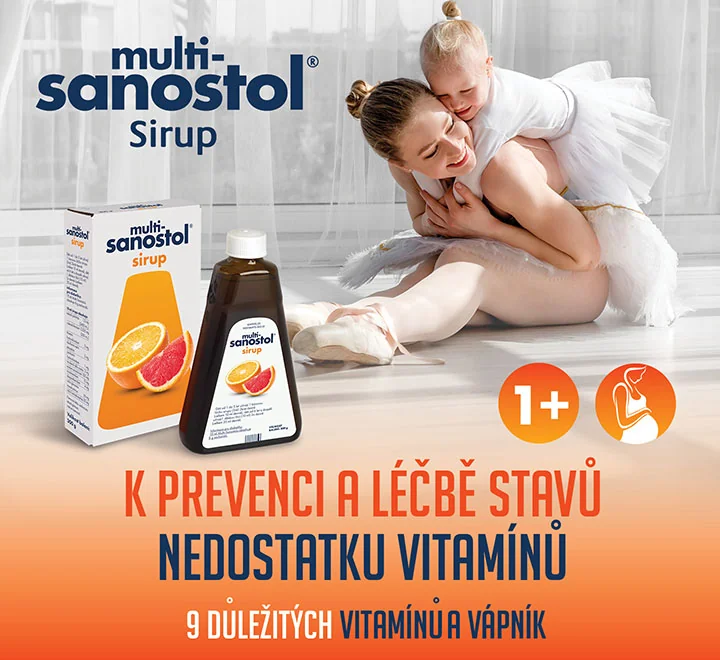 Multi-sanostol sirup 300 g. K prevenci a terapii stavů nedostatku vitamínů. 9 důležitých vitamínů a vápník. Multi-sanostol sirup 300 g. K prevenci a terapii stavů nedostatku vitamínů. 9 důležitých vitamínů a vápník.