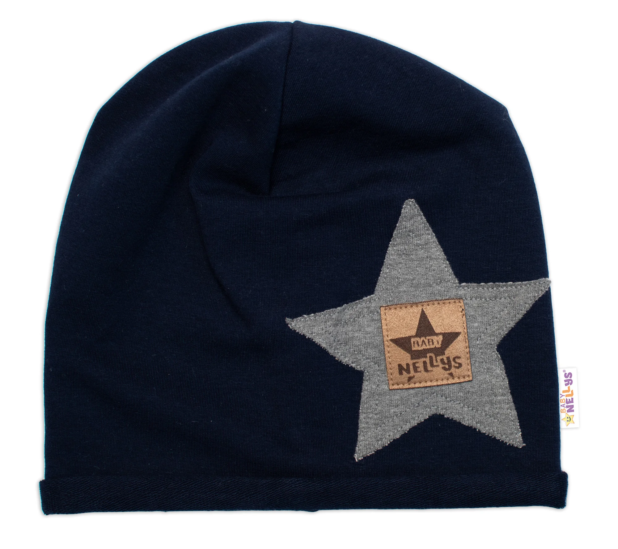 Baby Nellys Dětská čepice bavlna, Baby Star, granát vel. 104/134