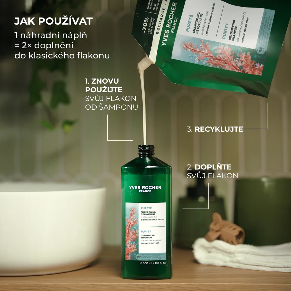 Yves Rocher Haircare Botanical Solutions Detoxikační šampon 600 ml