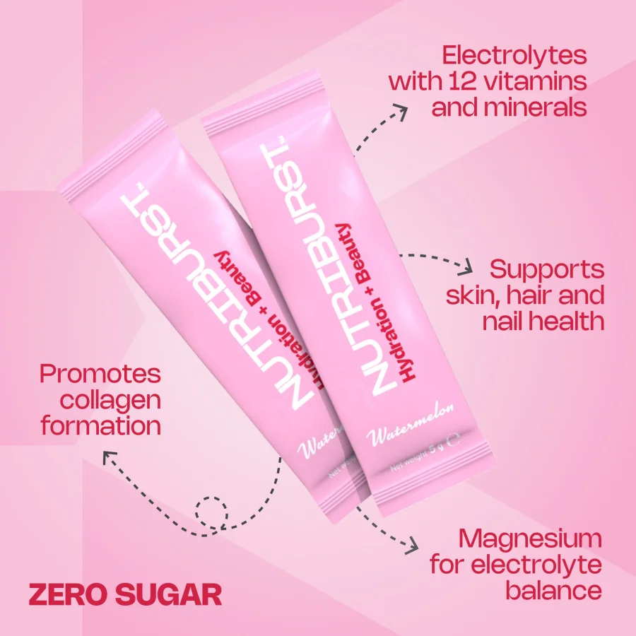Nutriburst Elektrolyty Beauty hydratační nápoj s vitamíny 7 ks vodní meloun
