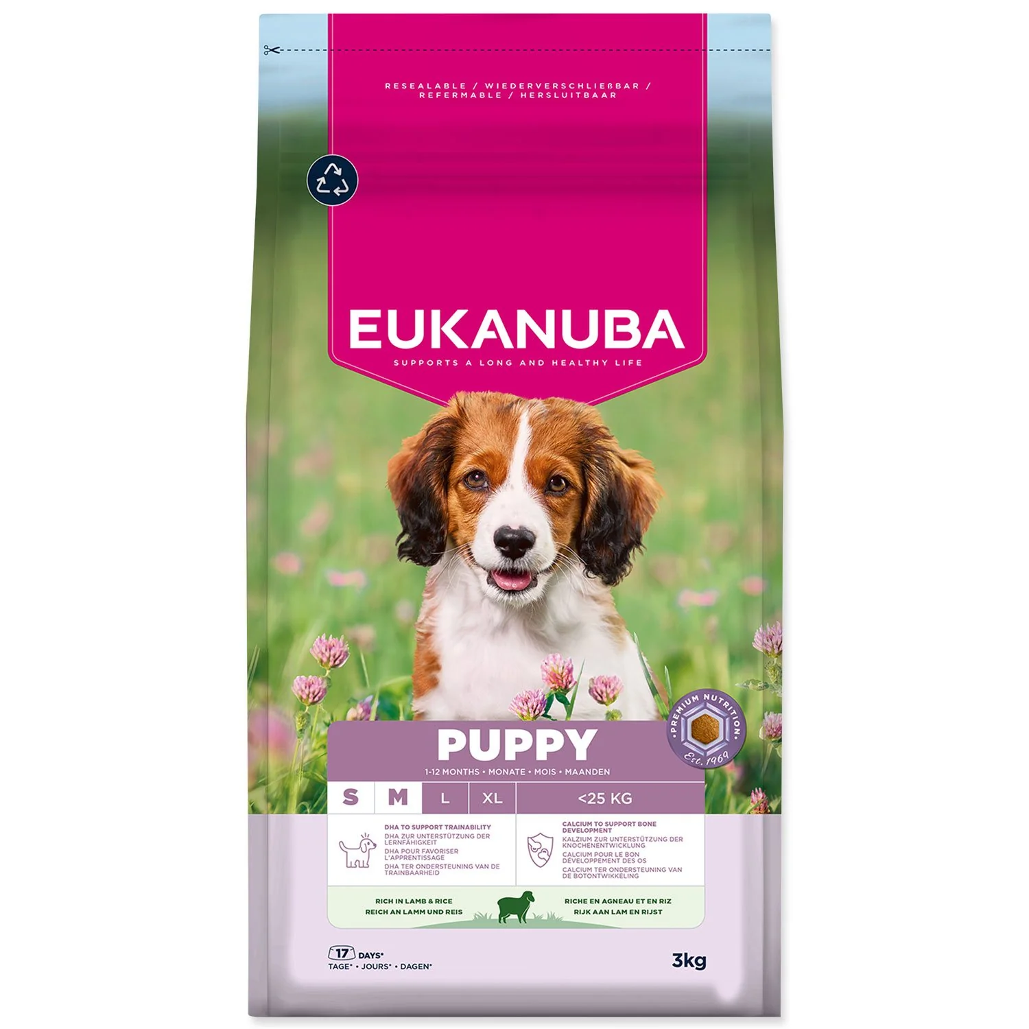 Eukanuba Krmivo Puppy Small & Medium rich in lamb 3kg