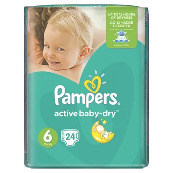 Pampers Active Baby-Dry Dětské pleny velikost 6 Extra Large 24 ks 