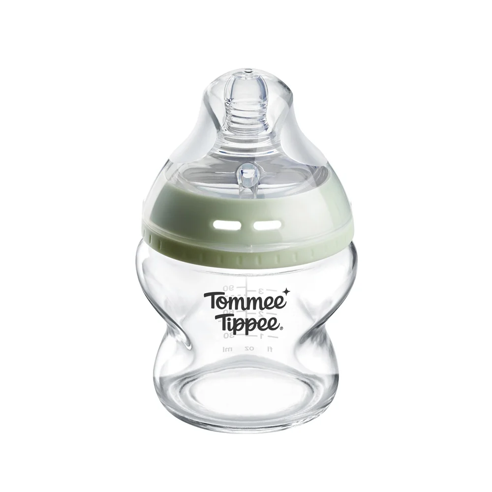 Tommee Tippee Samosterilizační lahev s Anti-Colic savičkou pomalý průtok skleněná 150 ml